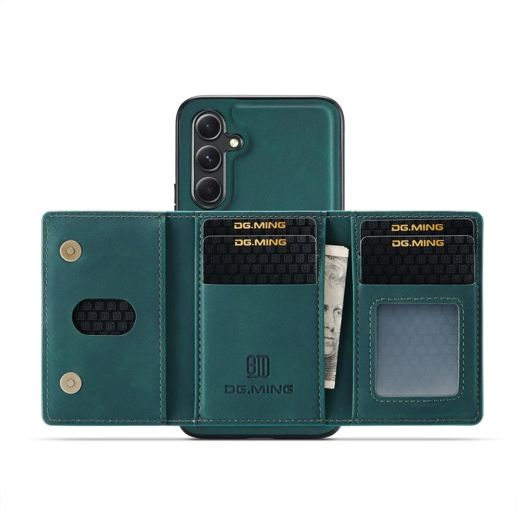 For Samsung Galaxy A34 5G DG.MING M2 Series 3-Fold Multi Card Bag + Magnetic Phone Case(Green) by DG.MING