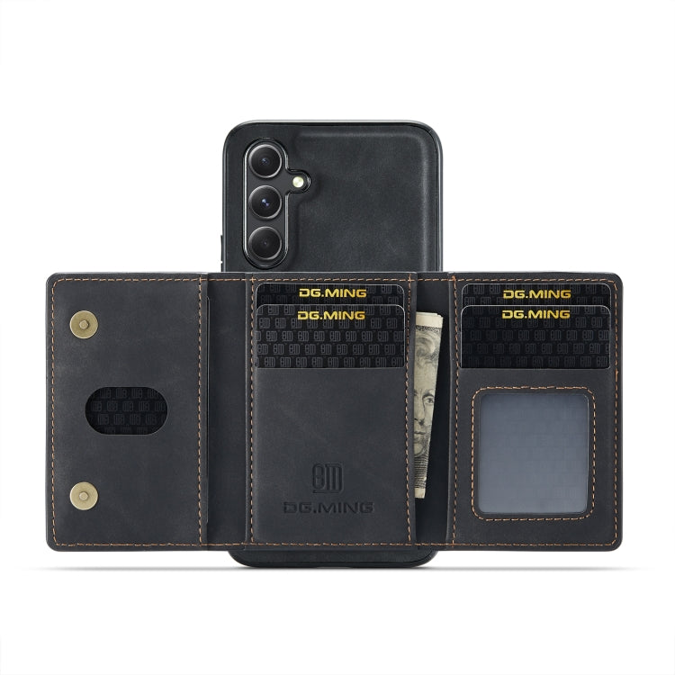 For Samsung Galaxy A54 5G DG.MING M2 Series 3-Fold Multi Card Bag + Magnetic Phone Case(Black) by DG.MING