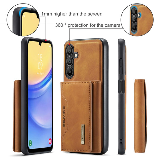 For Samsung Galaxy A15 5G / A15 4G DG.MING M2 Series 3-Fold Multi Card Bag + Magnetic Phone Case(Brown) by DG.MING