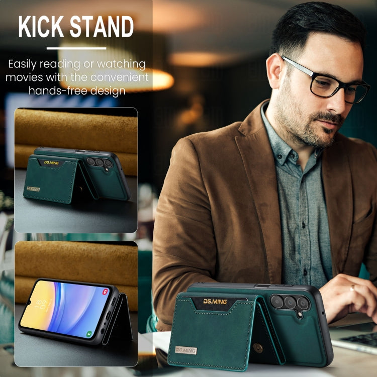 For Samsung Galaxy A15 5G / A15 4G DG.MING M2 Series 3-Fold Multi Card Bag + Magnetic Phone Case(Green) by DG.MING