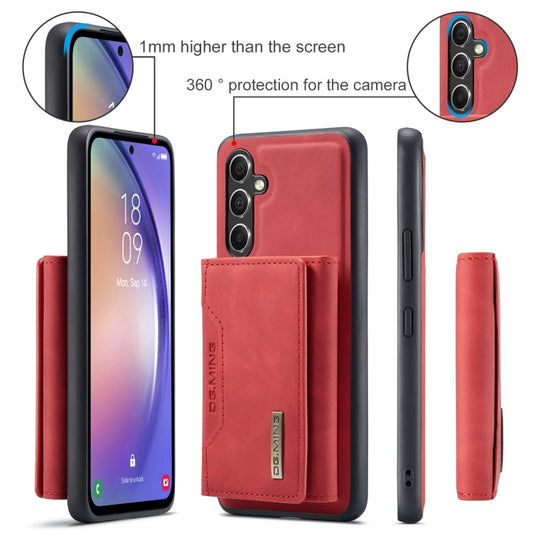 For Samsung Galaxy A35 5G DG.MING M2 Series 3-Fold Multi Card Bag + Magnetic Phone Case(Red) by DG.MING