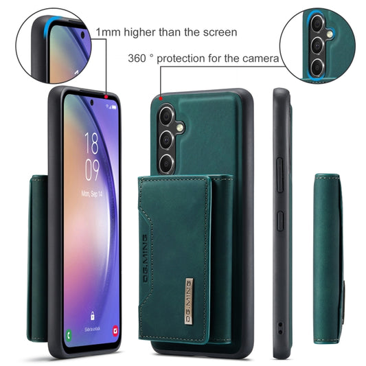 For Samsung Galaxy A35 5G DG.MING M2 Series 3-Fold Multi Card Bag + Magnetic Phone Case(Green) by DG.MING