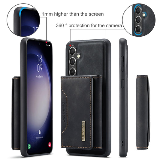 For Samsung Galaxy A55 5G DG.MING M2 Series 3-Fold Multi Card Bag + Magnetic Phone Case(Black) by DG.MING