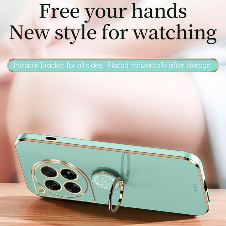 For OnePlus 12 XINLI Straight Edge 6D Electroplate TPU Phone Case with Ring Holder(Celestial Blue) by XINLI