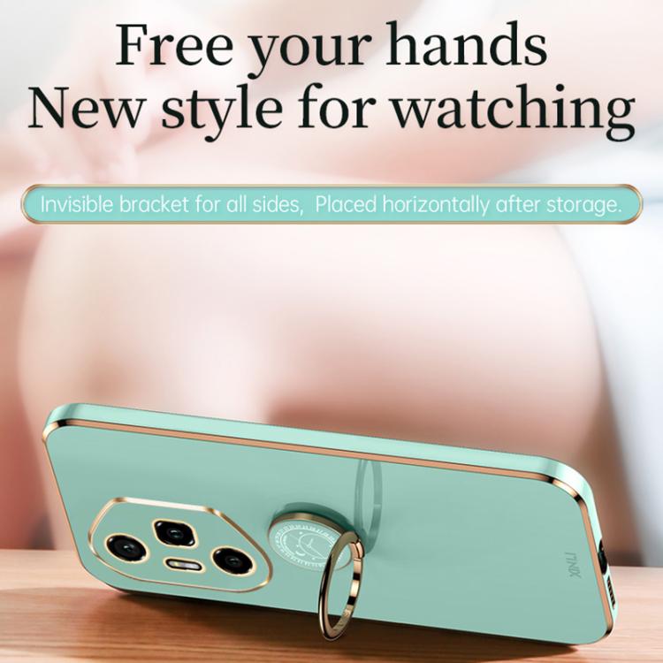 For Honor 300 Pro XINLI Straight Edge 6D Electroplate TPU Phone Case with Ring Holder(Black) by XINLI