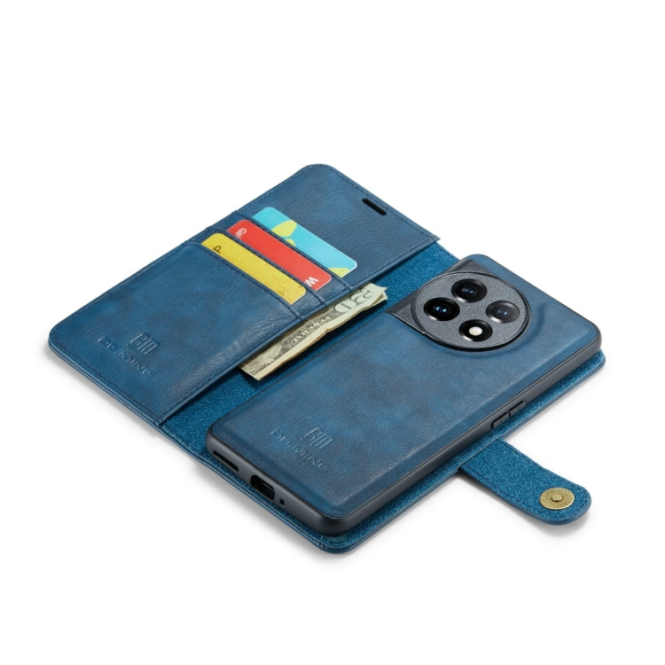 For OnePlus 11 DG.MING Crazy Horse Texture Detachable Magnetic Leather Case(Blue) by DG.MING