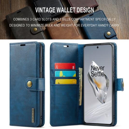 For OnePlus 12 DG.MING Crazy Horse Texture Detachable Magnetic Leather Case(Blue) by DG.MING