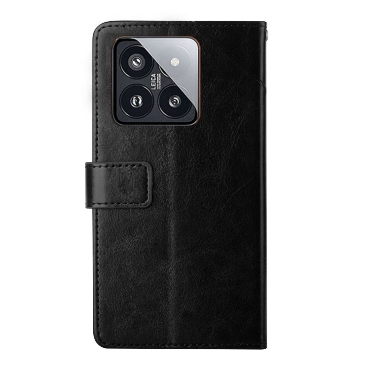 For Xiaomi 14 Pro Y-shaped Pattern Flip Leather Phone Case(Black) - Xiaomi 14 Pro Cases by buy2fix | Online Shopping UK | buy2fix
