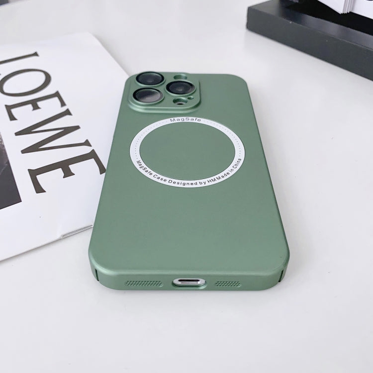 For iPhone 13 Pro Magsafe Magnetic PC Shockproof Phone Case With Camera Lens(Green) by buy2fix