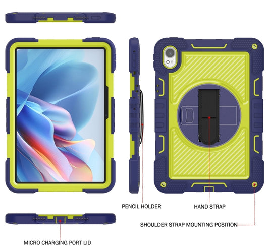 For Huawei MatePad 11.5 2023 360 Degree Rotation PC Contrast Silicone Tablet Case(Navy Blue + Yellow Green) - Huawei by buy2fix | Online Shopping UK | buy2fix