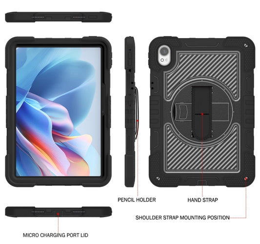 For Huawei MatePad 11.5 2023 360 Degree Rotation PC Contrast Silicone Tablet Case(Black) - Huawei by buy2fix | Online Shopping UK | buy2fix