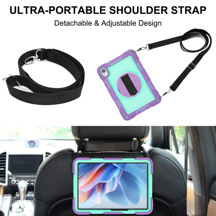 For Huawei MatePad 11.5 2023 360 Degree Rotation PC Contrast Silicone Tablet Case(Purple + Mint Green) - Huawei by buy2fix | Online Shopping UK | buy2fix