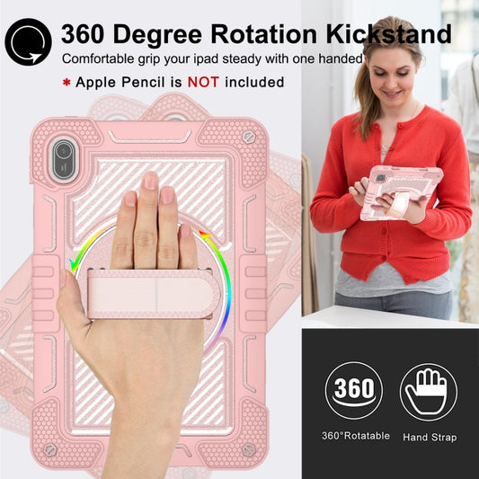 For Huawei MatePad SE 11 360 Degree Rotation PC Contrast Silicone Tablet Case(Rose Gold) - Huawei by buy2fix | Online Shopping UK | buy2fix