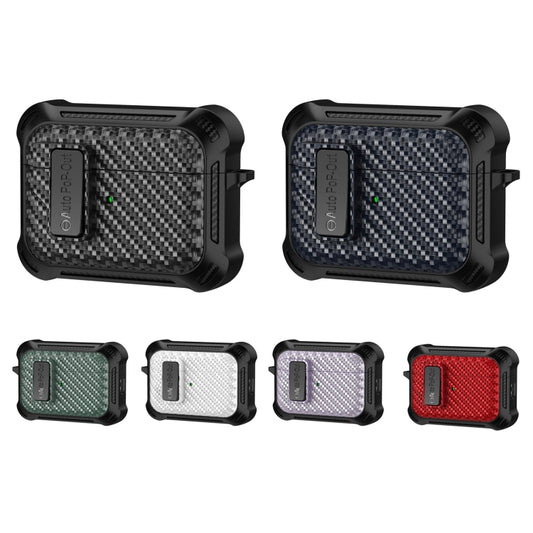 For AirPods Pro 2 Alpha Carbon Fiber Wireless Bluetooth Earphone Protective Case(Royal Blue) by buy2fix