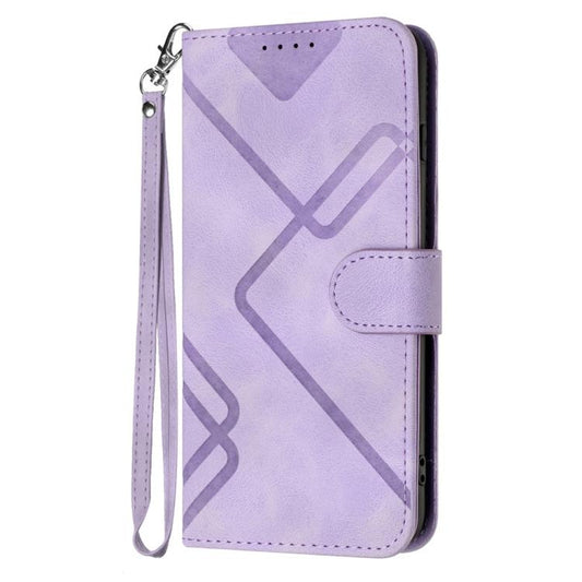 For Google Pixel 10 Pro XL Line Pattern Skin Feel Leather Phone Case(Light Purple) - Google Cases by buy2fix | Online Shopping UK | buy2fix