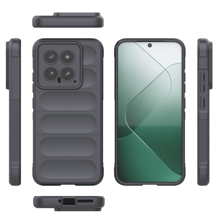 For Xiaomi 14 5G Magic Shield TPU + Flannel Phone Case(Dark Grey) - Xiaomi Cases by buy2fix | Online Shopping UK | buy2fix