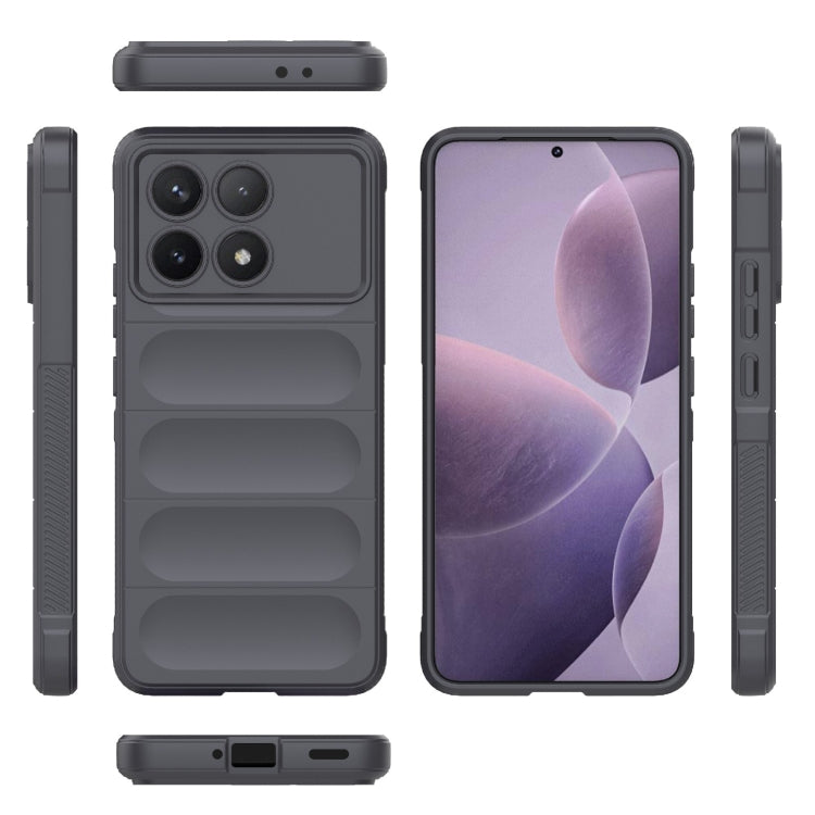 For Xiaomi Redmi K70 / K70 Pro 5G Magic Shield TPU + Flannel Phone Case(Dark Grey) - Xiaomi Cases by buy2fix | Online Shopping UK | buy2fix