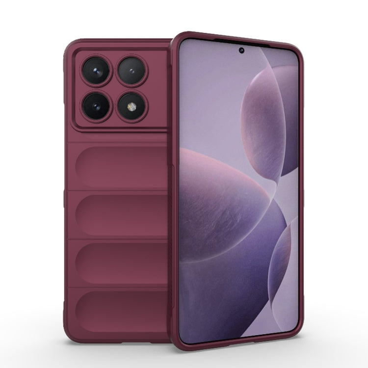 For Xiaomi Redmi K70 / K70 Pro 5G Magic Shield TPU + Flannel Phone Case(Wine Red) - Xiaomi Cases by buy2fix | Online Shopping UK | buy2fix