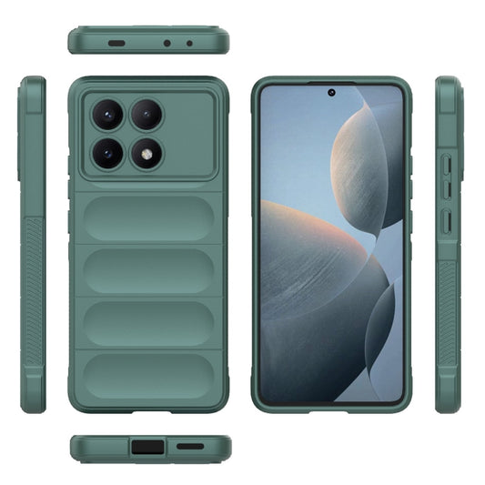 For Xiaomi Redmi K70E 5G Magic Shield TPU + Flannel Phone Case(Dark Green) by buy2fix