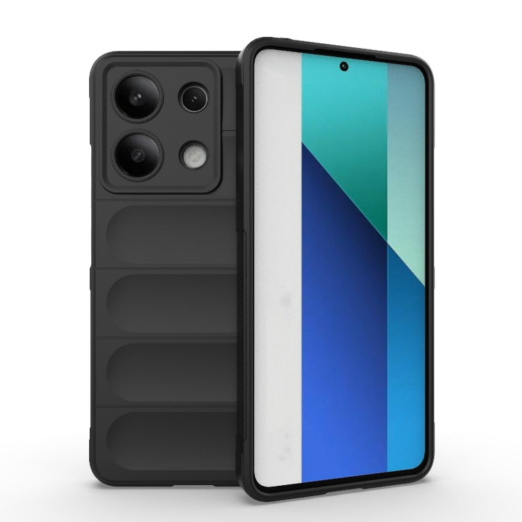 For Xiaomi Redmi Note 13 4G Global Magic Shield TPU + Flannel Phone Case(Black) - Xiaomi Cases by buy2fix | Online Shopping UK | buy2fix