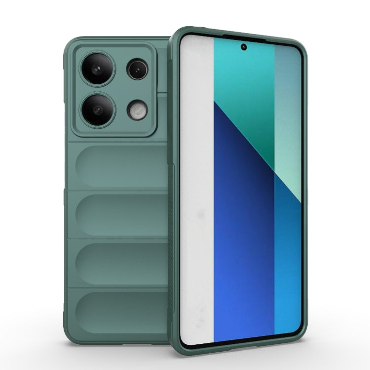 For Xiaomi Redmi Note 13 4G Global Magic Shield TPU + Flannel Phone Case(Dark Green) - Xiaomi Cases by buy2fix | Online Shopping UK | buy2fix