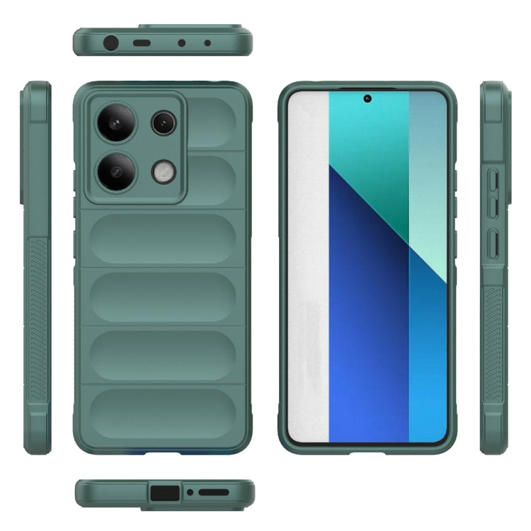 For Xiaomi Redmi Note 13 4G Global Magic Shield TPU + Flannel Phone Case(Dark Green) - Xiaomi Cases by buy2fix | Online Shopping UK | buy2fix