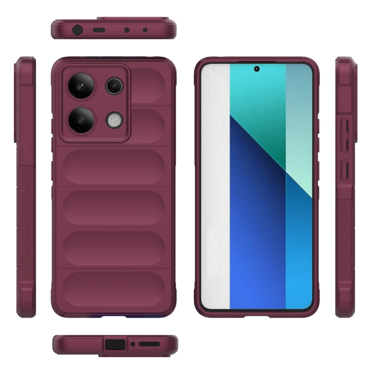 For Xiaomi Redmi Note 13 4G Global Magic Shield TPU + Flannel Phone Case(Wine Red) - Xiaomi Cases by buy2fix | Online Shopping UK | buy2fix