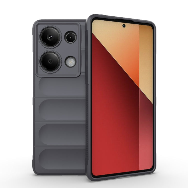 For Xiaomi Redmi Note 13 Pro 4G Global Magic Shield TPU + Flannel Phone Case(Dark Grey) - Note 13 Pro Cases by buy2fix | Online Shopping UK | buy2fix