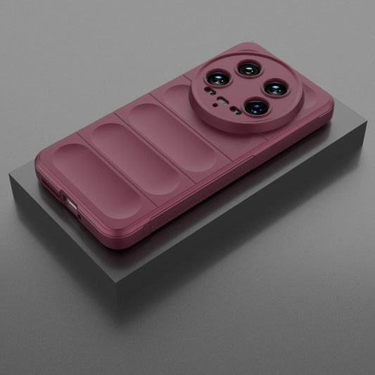 For Xiaomi 14 Ultra Magic Shield TPU + Flannel Phone Case(Wine Red) by buy2fix