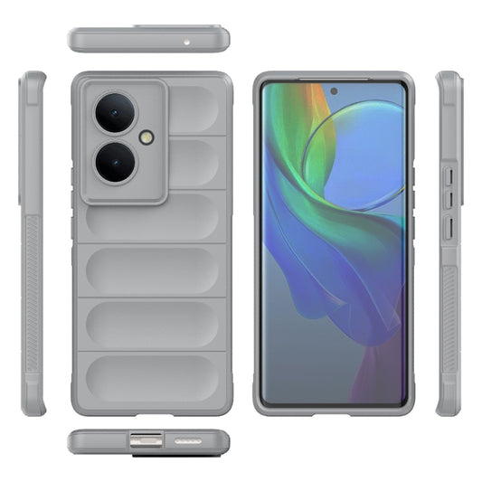 For vivo Y78+ Global Magic Shield TPU + Flannel Phone Case(Grey) by buy2fix