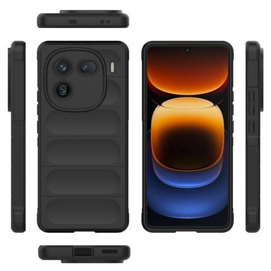 For vivo iQOO 12 5G Magic Shield TPU + Flannel Phone Case(Black) by buy2fix