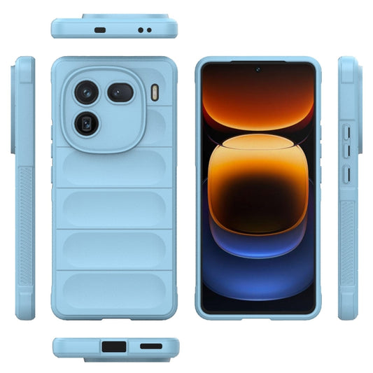 For vivo iQOO 12 5G Magic Shield TPU + Flannel Phone Case(Light Blue) by buy2fix