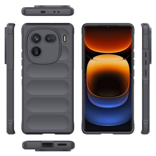 For vivo iQOO 12 Pro 5G Magic Shield TPU + Flannel Phone Case(Dark Grey) by buy2fix