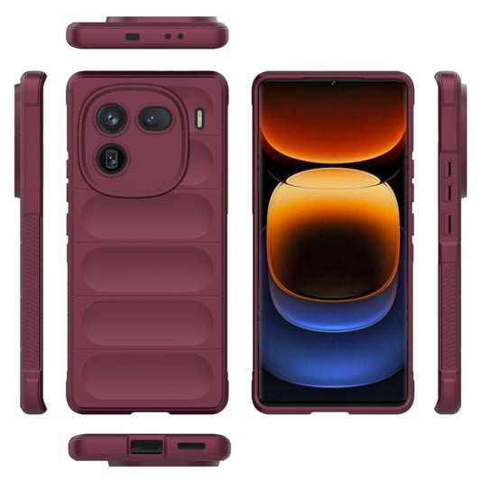 For vivo iQOO 12 Pro 5G Magic Shield TPU + Flannel Phone Case(Wine Red) by buy2fix