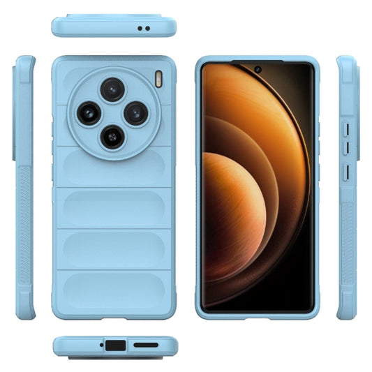 For vivo X100 5G Magic Shield TPU + Flannel Phone Case(Light Blue) by buy2fix