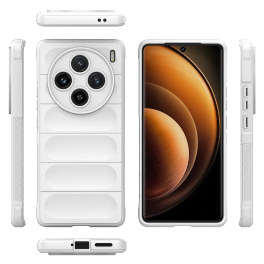 For vivo X100 5G Magic Shield TPU + Flannel Phone Case(White) by buy2fix