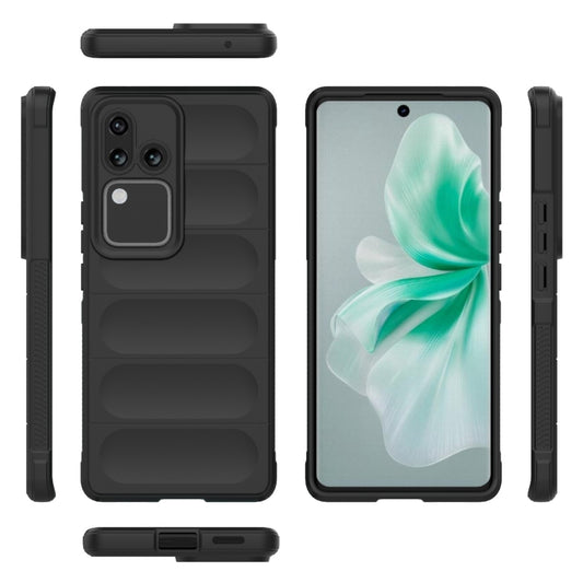 For vivo S18 5G Magic Shield TPU + Flannel Phone Case(Black) by buy2fix