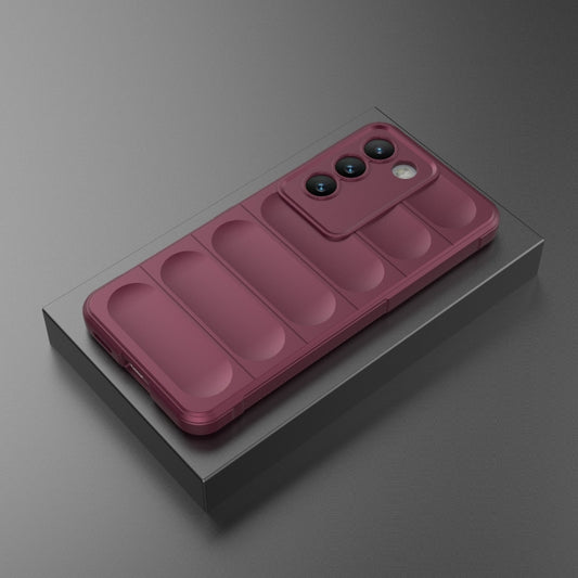 For vivo Y200E 5G Global / Y100 5G IDN Magic Shield TPU + Flannel Phone Case(Wine Red) by buy2fix