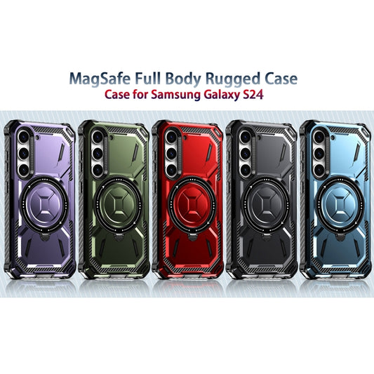 For Samsung Galaxy S24 5G Armor Series Holder Phone Case(Blue) - Galaxy S24 5G Cases by buy2fix | Online Shopping UK | buy2fix