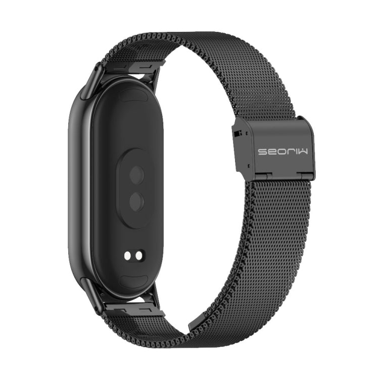 For Xiaomi Smart Band 10 / 9 / 8 Mijobs Milan Buckle Metal Stainless Steel Watch Band(Black) - Watch Bands by MIJOBS | Online Shopping UK | buy2fix
