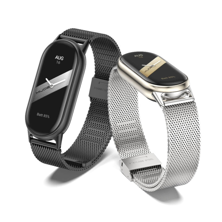 For Xiaomi Smart Band 10 / 9 / 8 Mijobs Milan Buckle Metal Stainless Steel Watch Band(Rose Gold+Light Gold) - Watch Bands by MIJOBS | Online Shopping UK | buy2fix