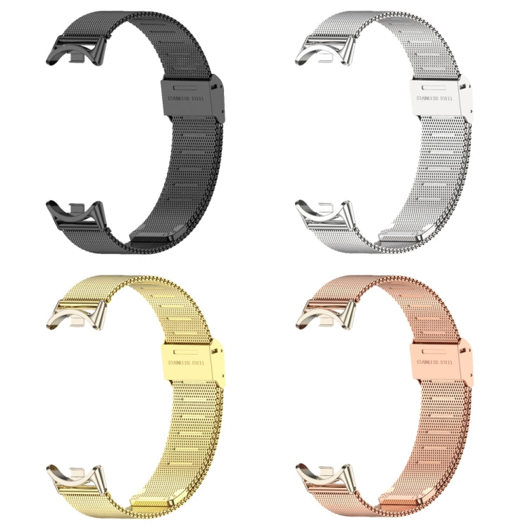 For Xiaomi Smart Band 10 / 9 / 8 Mijobs Milan Buckle Metal Stainless Steel Watch Band(Rose Gold+Light Gold) - Watch Bands by MIJOBS | Online Shopping UK | buy2fix