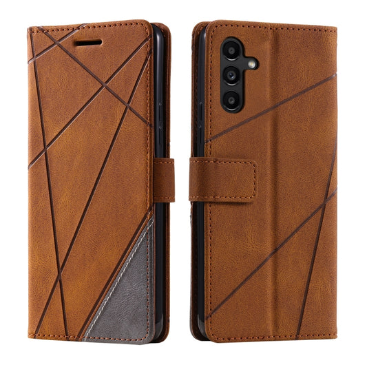 For Samsung Galaxy S23 FE 5G Skin Feel Splicing Leather Phone Case(Brown) by buy2fix