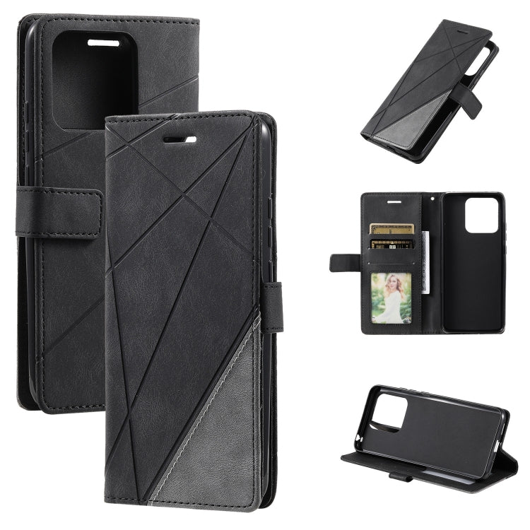 For Xiaomi 13 Skin Feel Splicing Leather Phone Case(Black) - Xiaomi Cases by buy2fix | Online Shopping UK | buy2fix