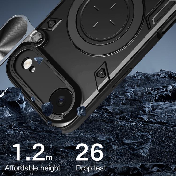 For iPhone Air CD Texture Sliding Camshield Magnetic Holder Phone Case(Black) - iPhone Air Cases by buy2fix | Online Shopping UK | buy2fix