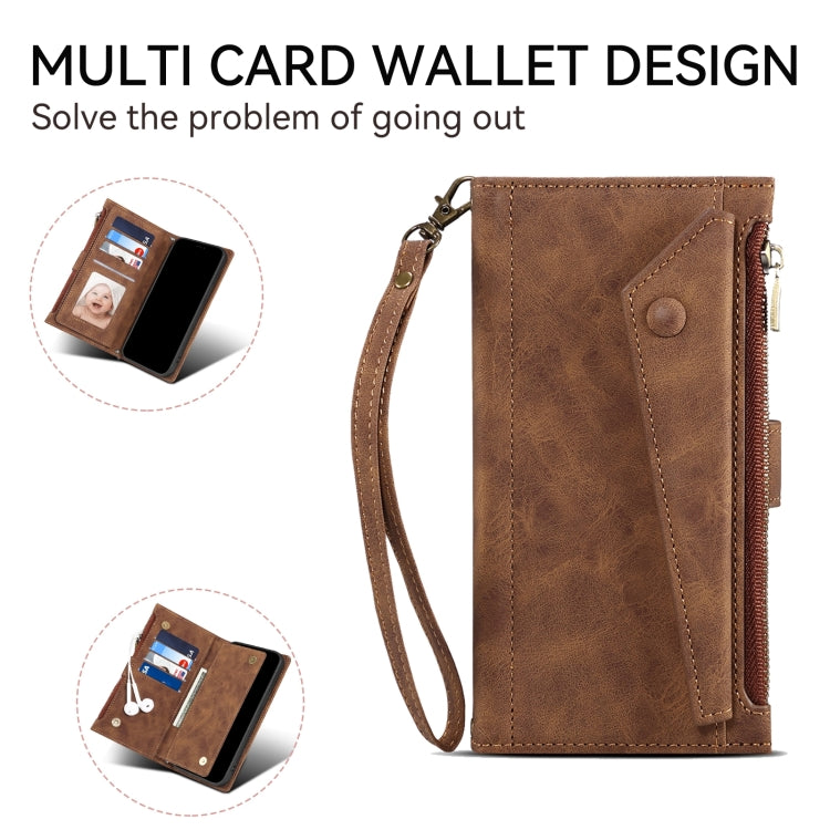 For Google Pixel 8A ESEBLE Retro Frosted RFID Flip Leather Phone Case(Brown) - Google Cases by ESEBLE | Online Shopping UK | buy2fix