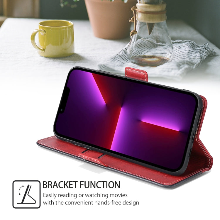For Xiaomi Redmi Note 13 4G Contrast Color Side Buckle Leather Phone Case(Red + Black) - Xiaomi Cases by buy2fix | Online Shopping UK | buy2fix