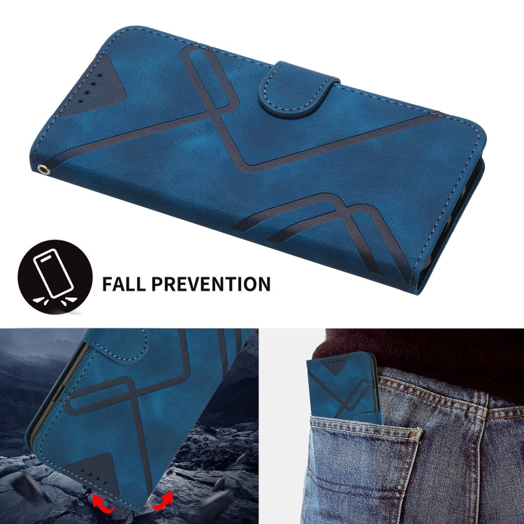 For Xiaomi Redmi K70E Line Pattern Skin Feel Leather Phone Case(Royal Blue) - Xiaomi Cases by buy2fix | Online Shopping UK | buy2fix