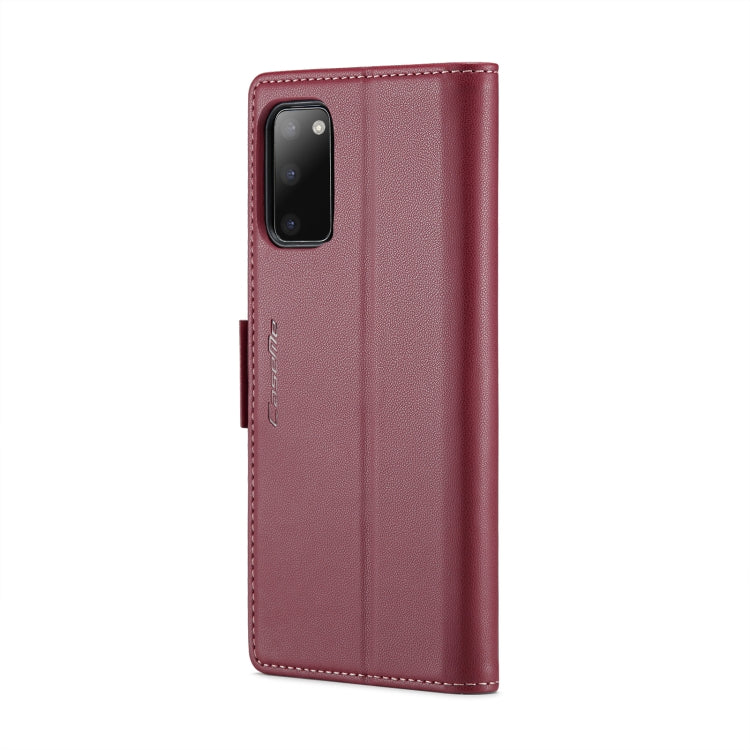 For Samsung Galaxy S20 CaseMe 023 Butterfly Buckle Litchi Texture RFID Anti-theft Leather Phone Case(Wine Red) - Galaxy Phone Cases by CaseMe | Online Shopping UK | buy2fix