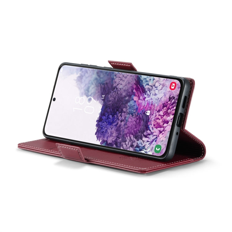 For Samsung Galaxy S20 CaseMe 023 Butterfly Buckle Litchi Texture RFID Anti-theft Leather Phone Case(Wine Red) - Galaxy Phone Cases by CaseMe | Online Shopping UK | buy2fix